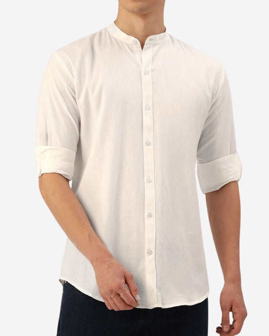 Linen Mao Collar Shirt