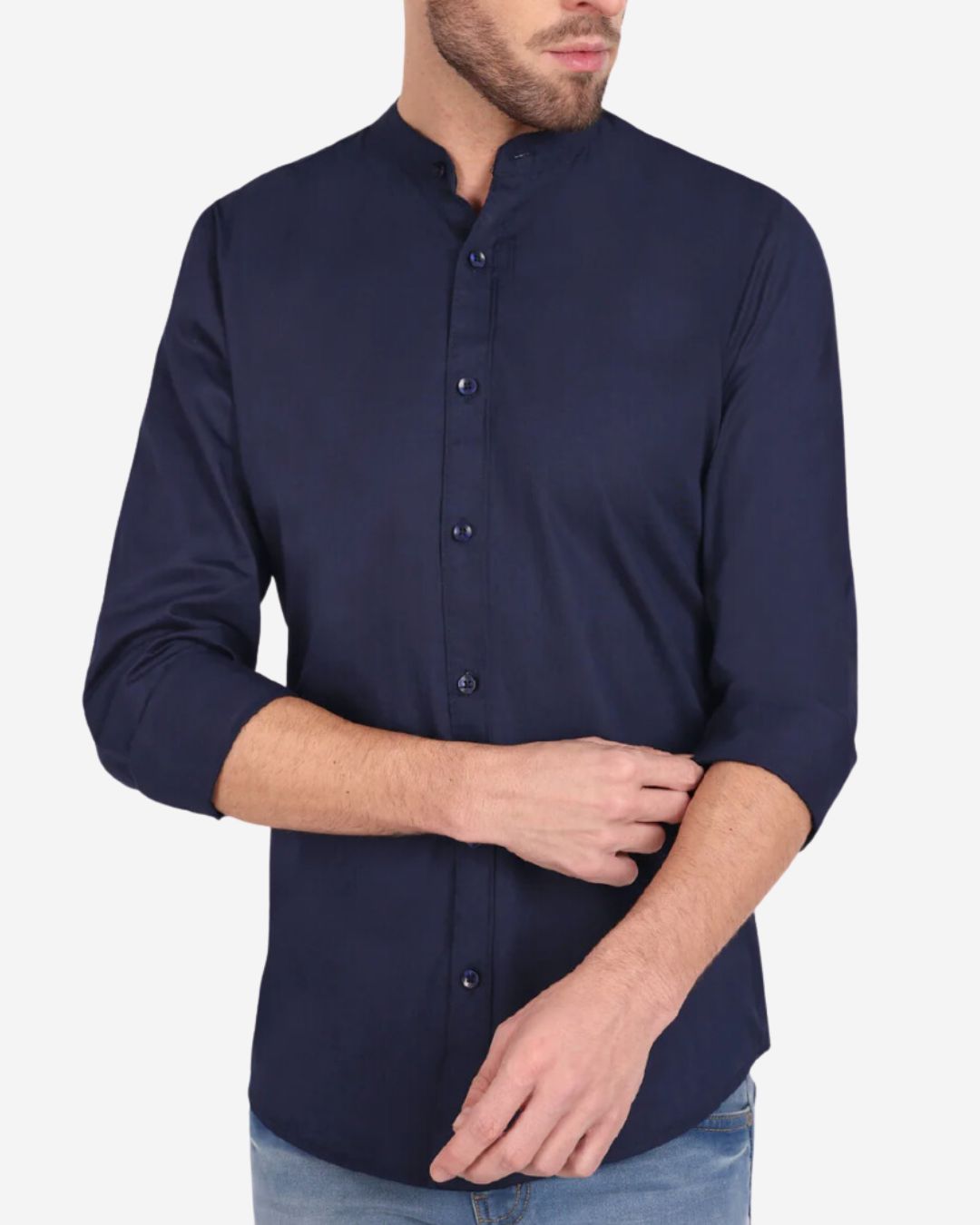 Linen Mao Collar Shirt