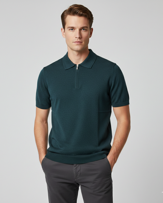 Old Money Knitted Cotton Poloshirt