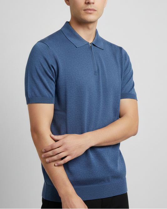 Old Money Knitted Cotton Poloshirt
