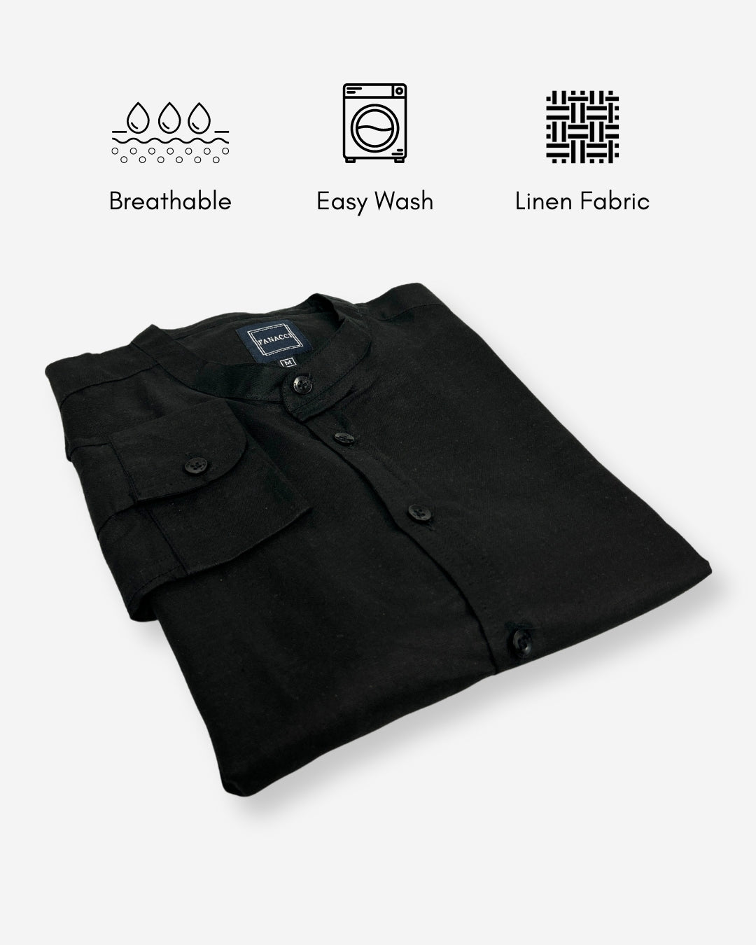 Linen Mao Collar Shirt