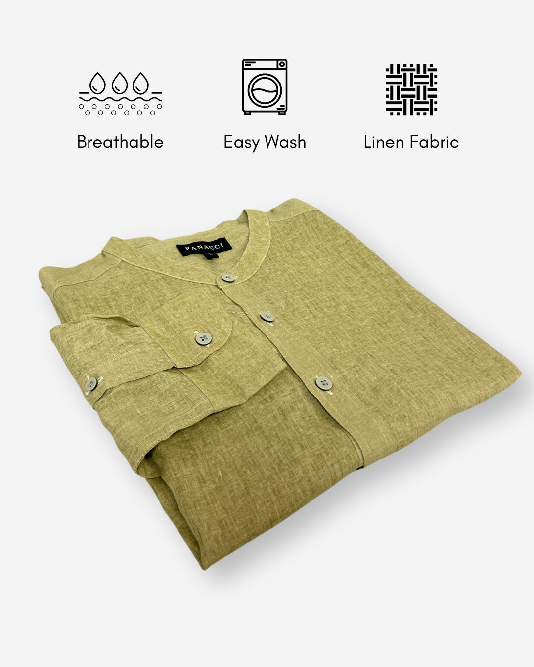 Linen Mao Collar Shirt