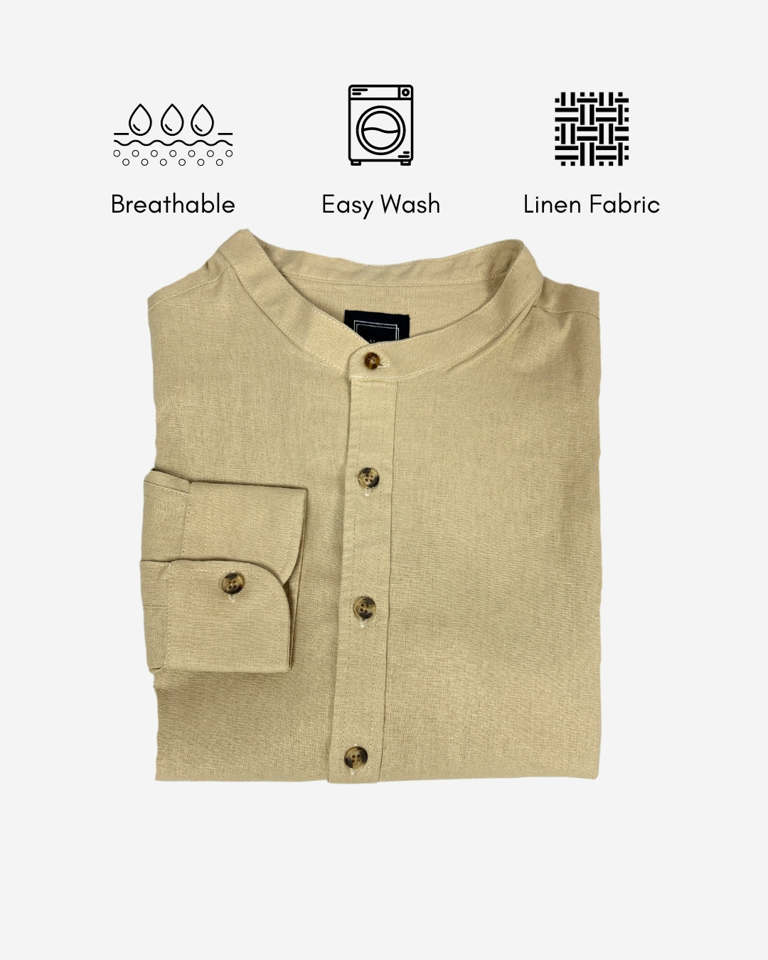 Linen Mao Collar Shirt