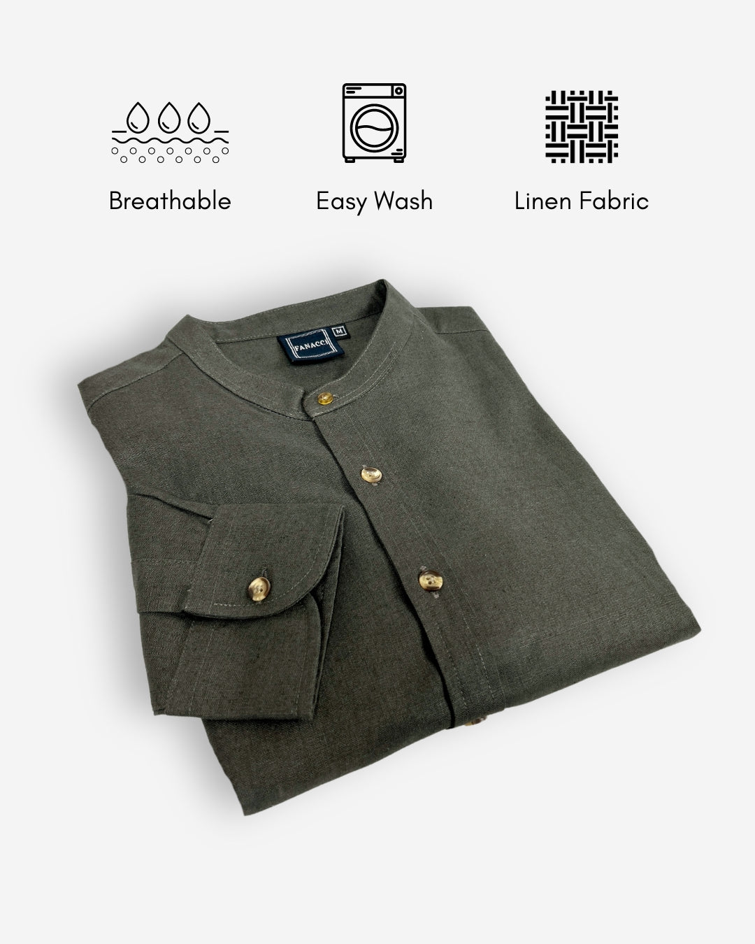 Linen Mao Collar Shirt