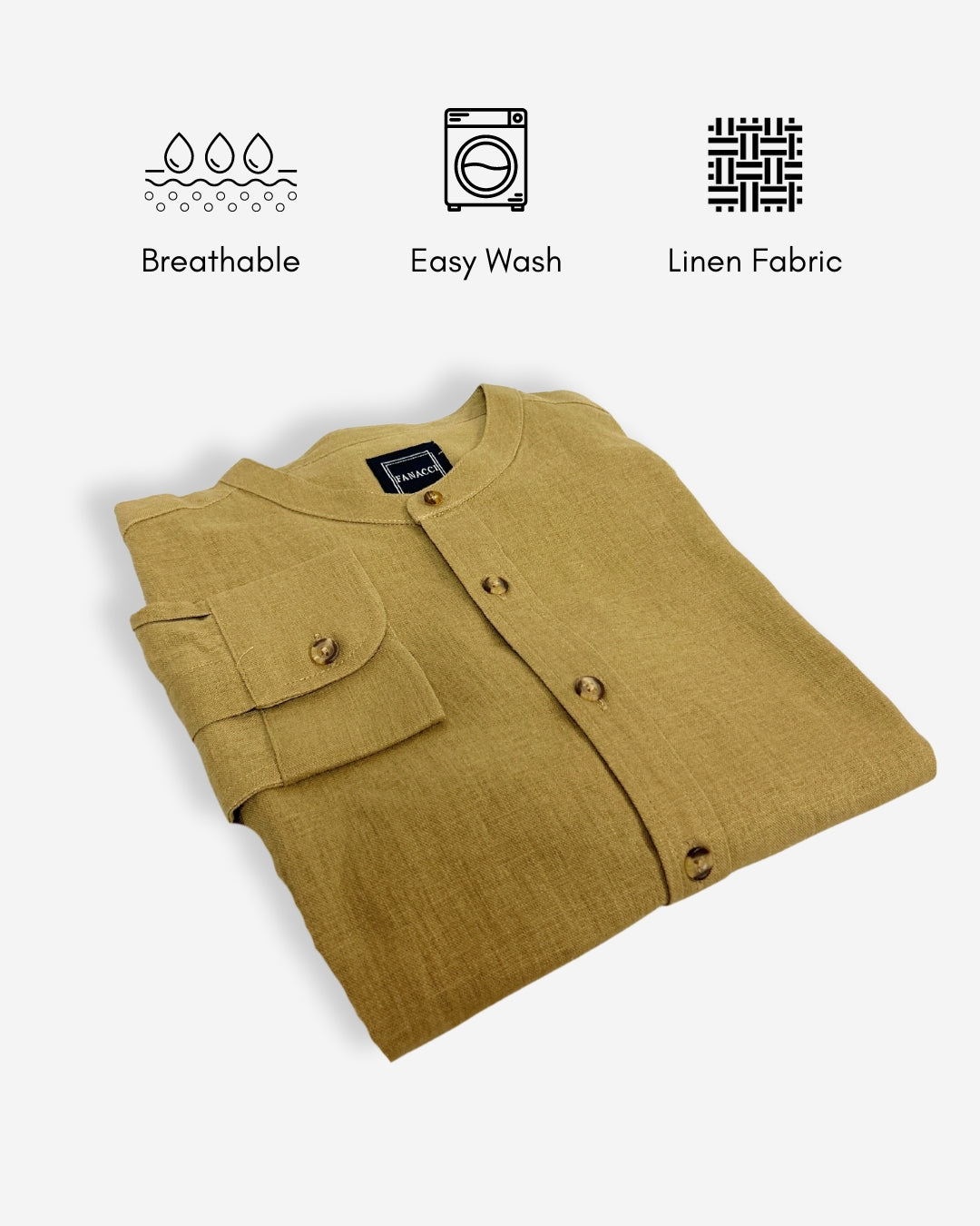 Linen Mao Collar Shirt