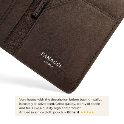 FANACCI Achiever Full Grain Leather Card Holder Wallet