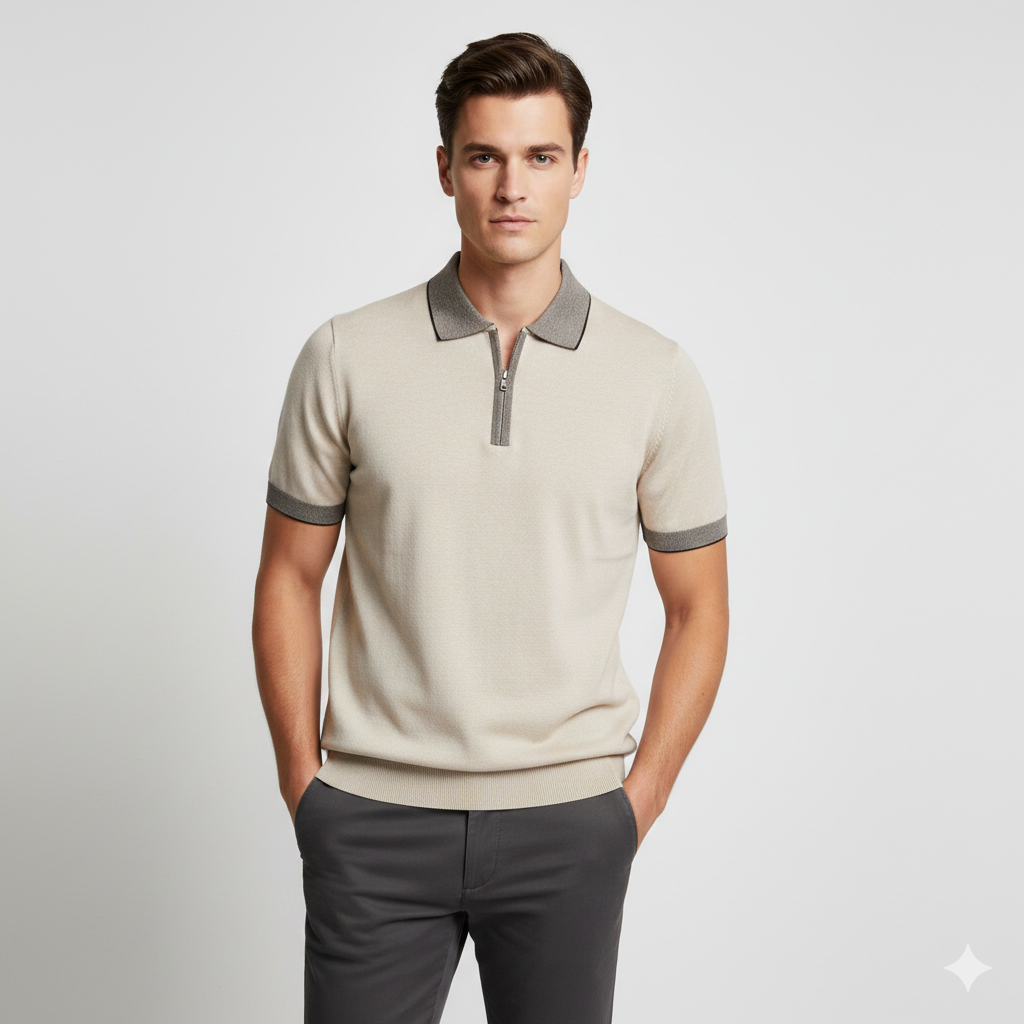 Old Money Knitted Cotton Poloshirt