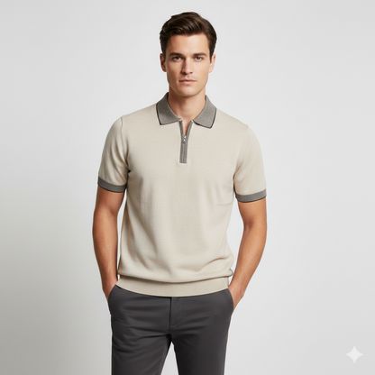Old Money Knitted Cotton Poloshirt