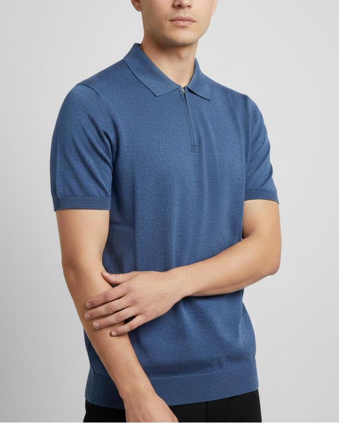 Old Money Knitted Cotton Poloshirt