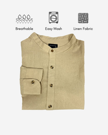 Linen Mao Collar Shirt