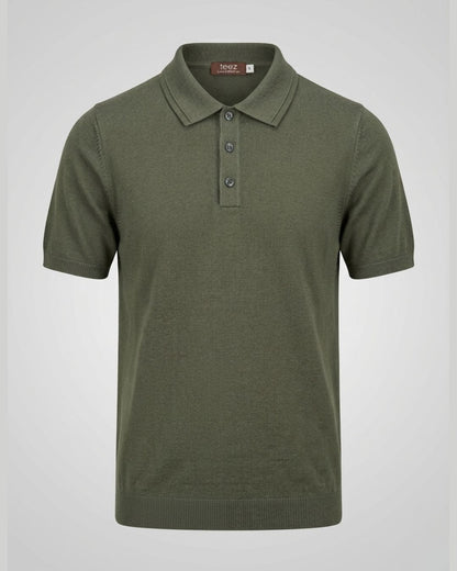 Old Money Knitted Cotton Poloshirt